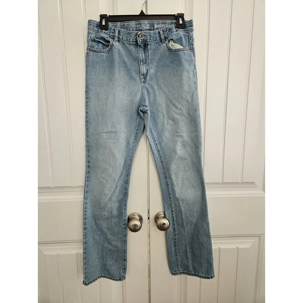 The Children's Place Lot Of 3 Sz 18 Slim Jeans Adjustable Waists Skny, Str, & BC